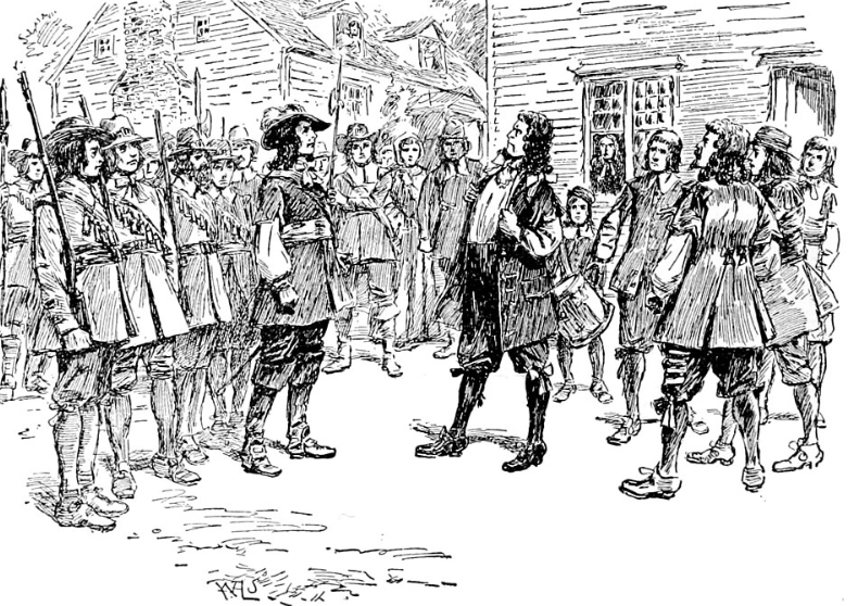 A 17th-century New England meetinghouse