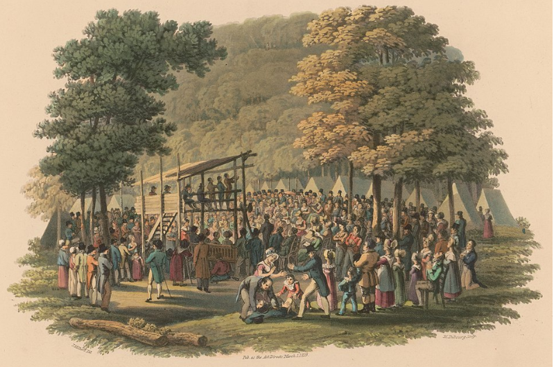 Early Methodist camp meeting