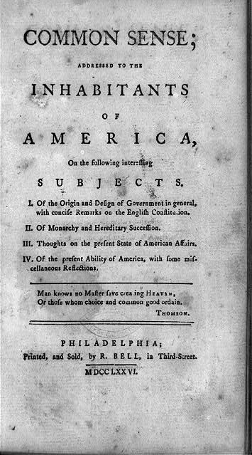Title Page of Common Sense