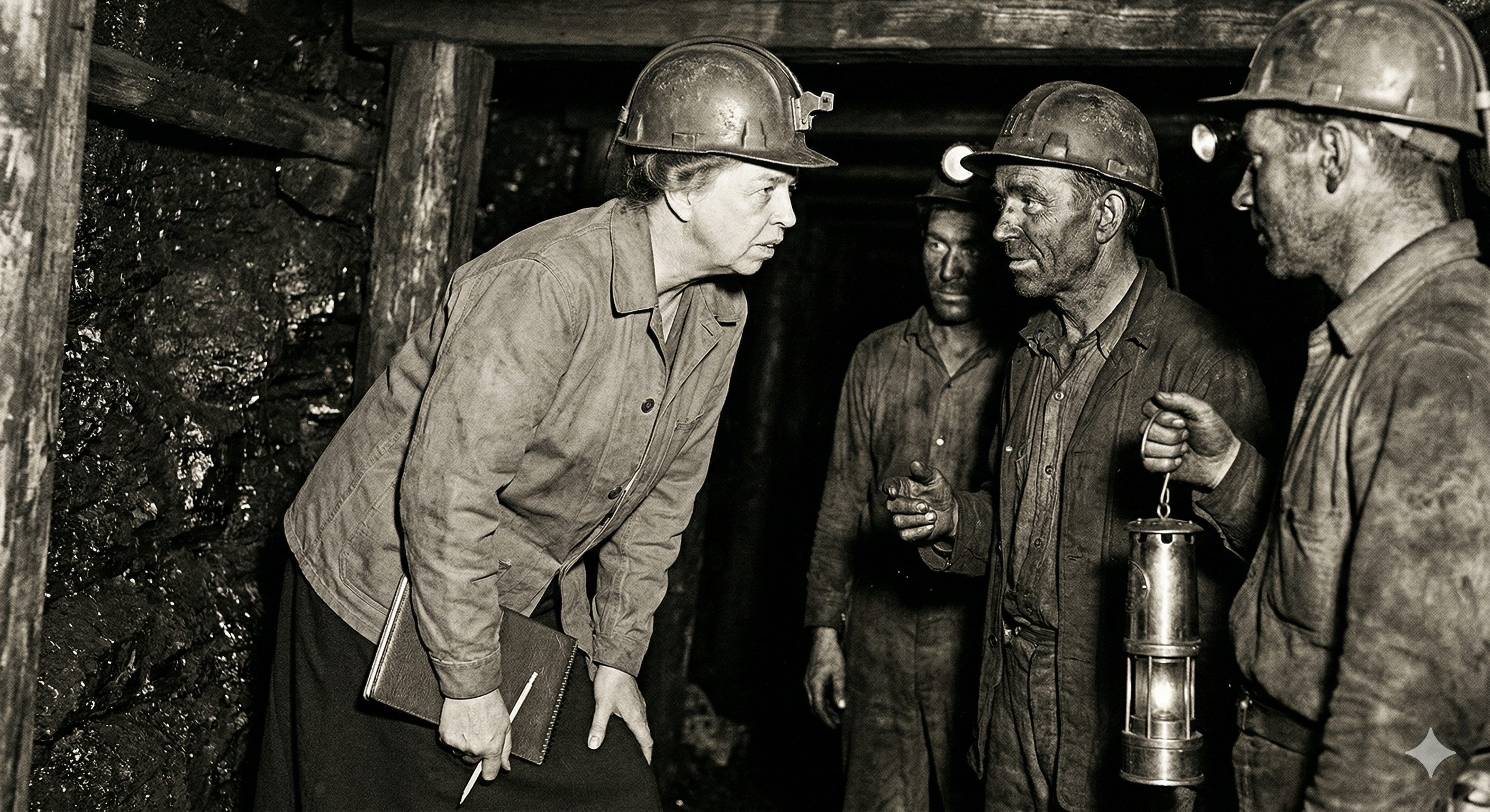 Eleanor Roosevelt in Coal Mine