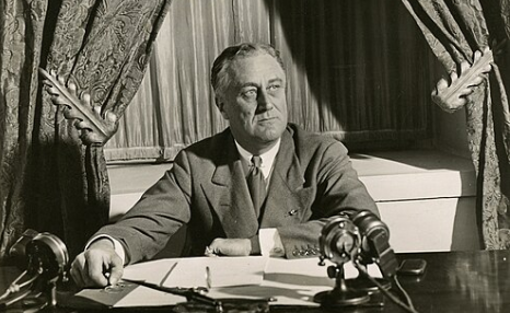 Franklin D. Roosevelt Delivering a Fireside Chat