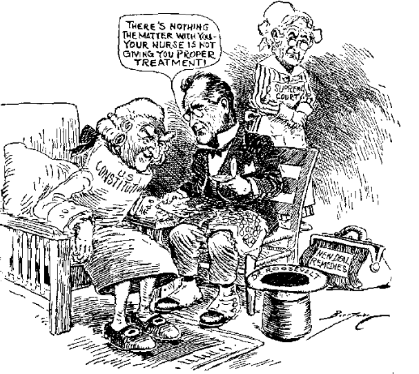 Political Cartoon on Roosevelt and the Supreme Court
