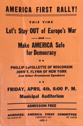 America First Rally Flyer, April 1941