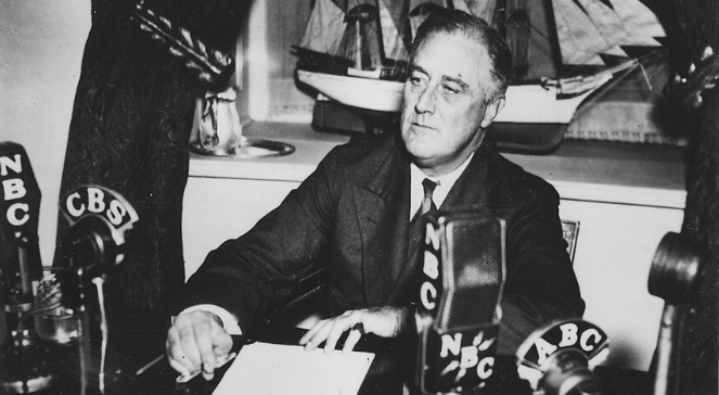Franklin D. Roosevelt Delivering a Fireside Chat