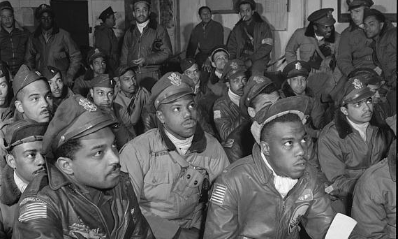 Tuskegee Airmen at a Briefing in Italy