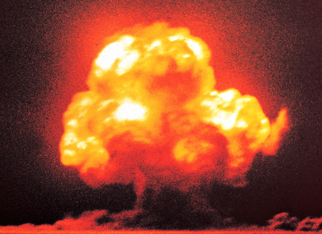 The first successful detonation of an atomic weapon occurs during the Trinity test in the New Mexico desert in July 1945.