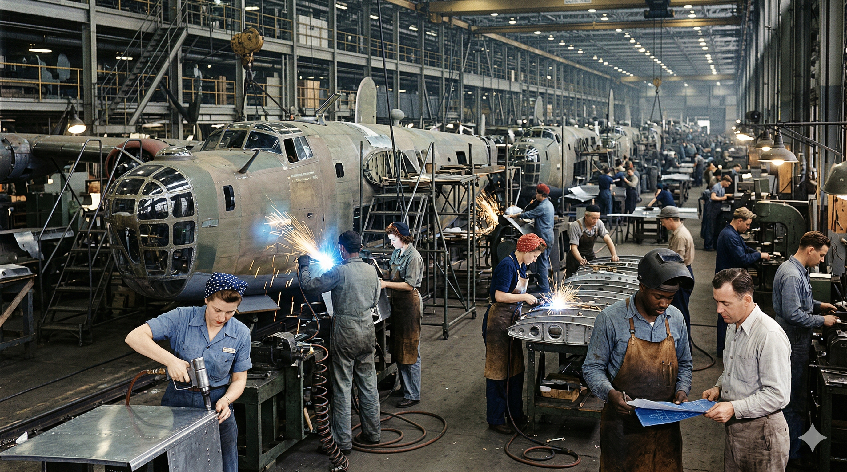 WWII American factory floor