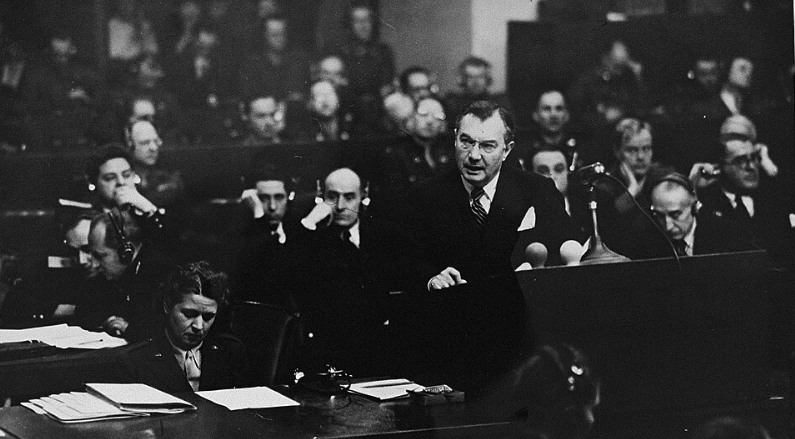 Chief Prosecutor Robert Jackson at Nuremberg