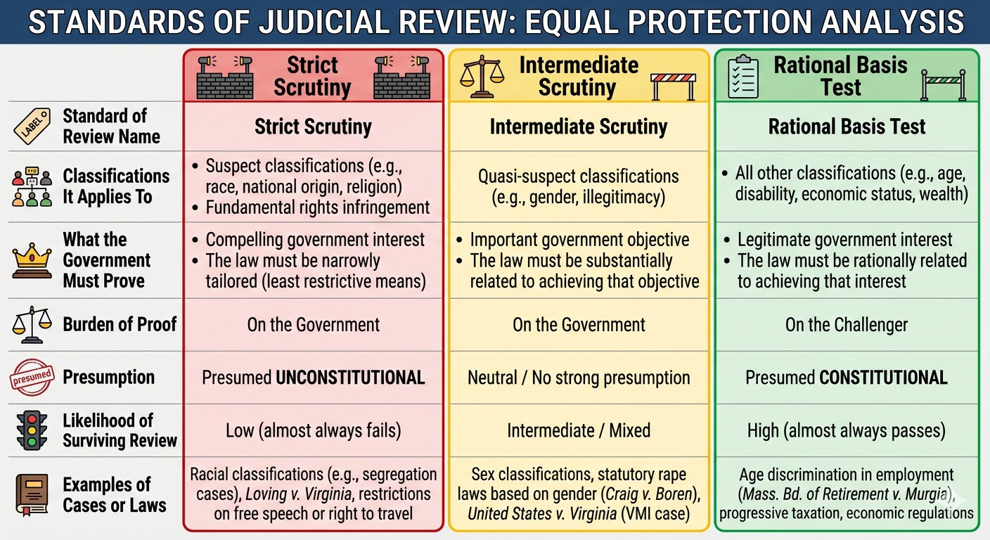 Comparison Chart - The Three Standards of Judicial Review